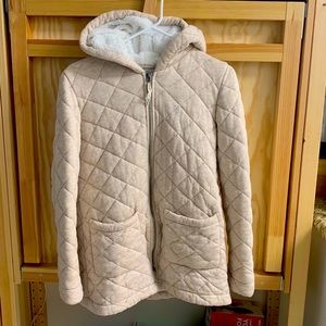 Anthropology quilted light pink jacket